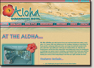 Aloha Oceanfront Motel Web site